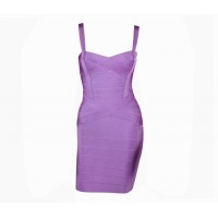 Sweetheart Neckline Club Solid Color Bandage Dress For Women Purple/Jacinth